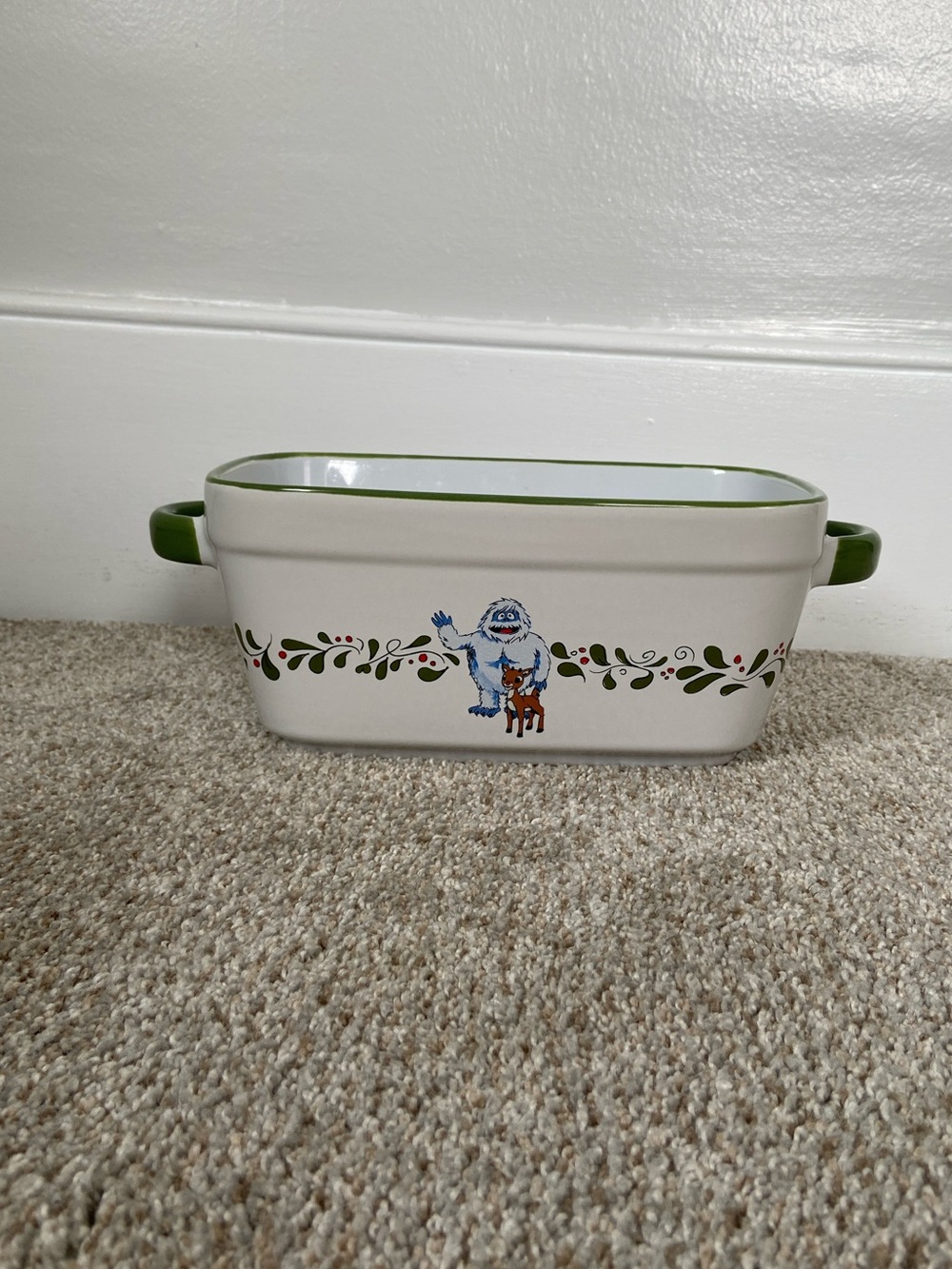 Rudolph the Red-Nosed Reindeer 9"x 5" Ceramic Baking Loaf Bread Pan